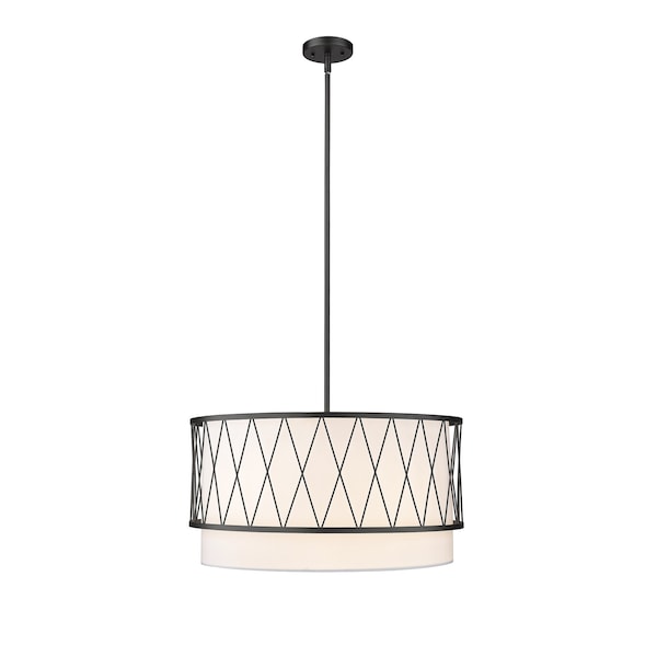 Dalton 4 Light Pendant, Matte Black & White